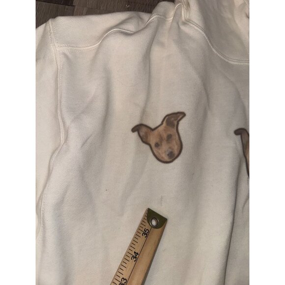 Comfy White Hoodie With Dog Faces Print By Comfort Colors - Picture 3 of 5
